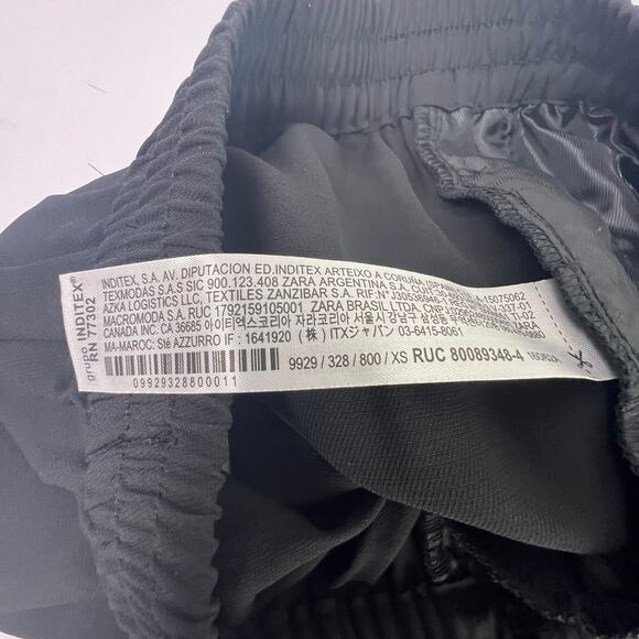 Zara Women's Size XS Black Drawstring Polyester Straight Leg Lightweight Pants - Picture 6 of 15